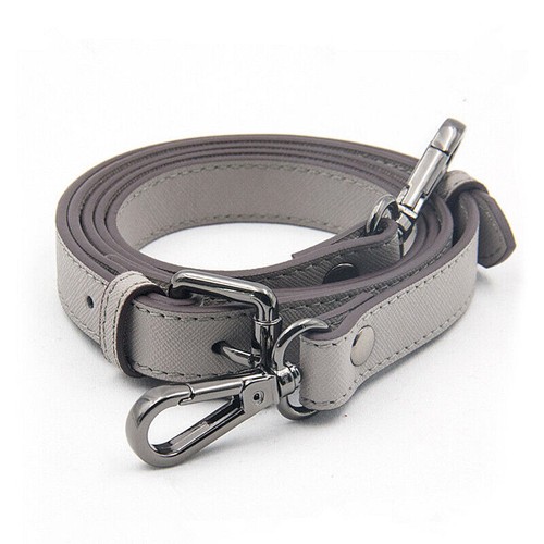 Bandolera de hombro de cuero genuino gris para mujer con asa - Imagen 6 de 15
