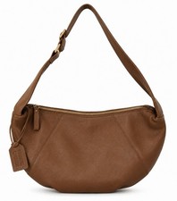 Mercer & Madison Genuine Leather Shoulder Bag Tan Brown Hobo Handbag Crescent