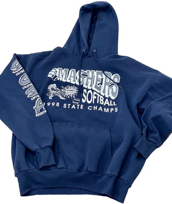 Vintage Smashers Soft Ball 1998 State Champs Hoodie Sweatshirt Mens XL(46-48)