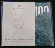 2026 100th YEARS OF THE BRITISH GRAND PRIX 50p FIFTY PENCE COIN PACK - IN STOCK