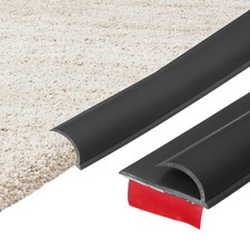 9.84Ft x 1.38" x 0.39" Self-Adhesive Carpet Edge Strip, Plastic Gap Cover, Black