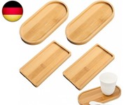4 StüCk Bambus Tablett Rechteckig Ovale Holztablett Klein Bambus Serviertablett