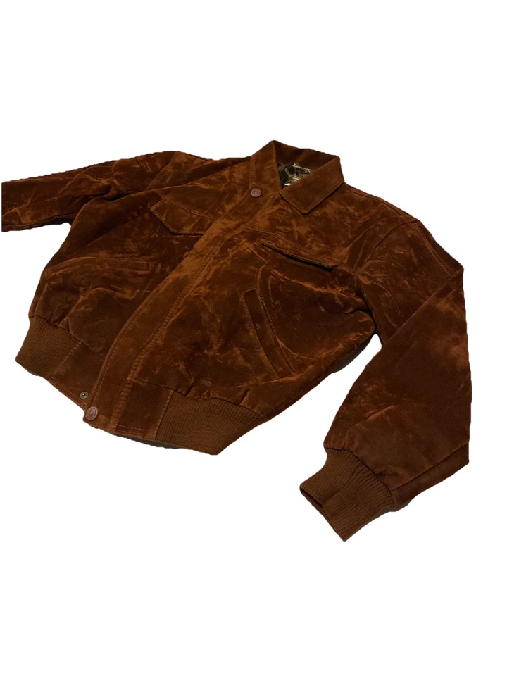 Made In Alto V Moda Bomber Style Suede  Jacket Size Large - Image 3 of 4