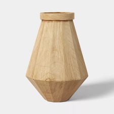 Tall Bleached Wood Vase - 10"