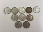 Group of (10) US Kennedy Silver Half Dollars 1964 (90%) ~ 1967 (40%) & 1968D