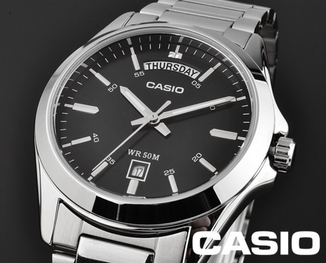 Casio Original Mtp-1370d-1a1 Mens Watch Silver Stainless Steel