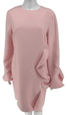 Valentino Pink Crepe Ruffle Detail Dress – Size 10