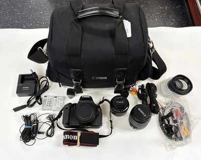 Canon EOS Rebel T3i 18.0MP Digital SLR Camera Kit With 18-55mm, 50mm + Extras