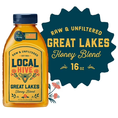 #ad Local Hive Raw amp; Unfiltered100% U.S. Great Lakes Honey blend 16 Oz Bottle New $5.00