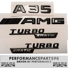 Gloss Black Rear A35 AMG Badge Set Compatible With Mercedes A-Class