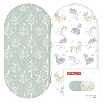 Baby Spannbettlaken 2er Set, Mikrofaser, Dinosaurier-Forscher, 41x81cm