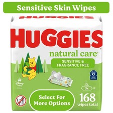 Huggies Natural Care Scented Baby Wipes, Sensitive - Pack of 3