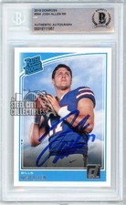 Josh Allen 2018 Panini Donruss Football Rated Rookie Autograph Card #304 BAS