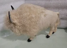 vintage animal fur  WHITE BISON buffalo figure