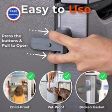 Child Proof Fridge Lock 2 Pack Refrigerator Freezer Latch Toddler Pet