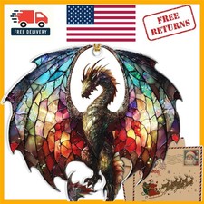 Vibrant Dragon Suncatcher Ornament - Shatterproof Fantasy Christmas Decor