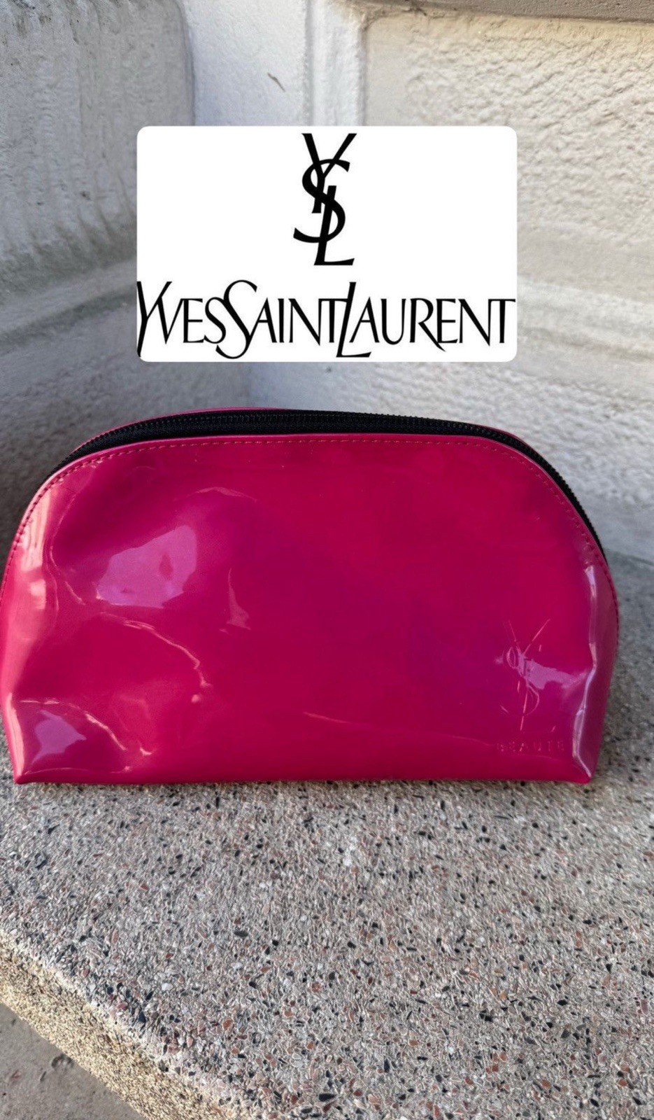 ?Yves Saint Laurent YSL Borsa Cosmetica Trucco Rosa Viaggio Profumo Beauty Pouch