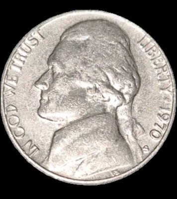 Double Die Reverse Error 1970-S Jefferson Nickel - See Photos - DDR - 5c Coin