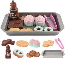 Kids Cookie and Cupcake Play Food Set - Durable Pretend Kitchen Toy for Ages 3 