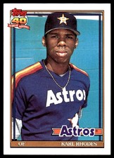 Karl Rhodes 1991 Topps #516 Houston Astros MLB READ FREE SHIPPING AutographDen