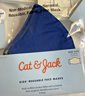 Cat & Jack Kids' Reusable Face Masks- 2 Pack Random Color of Our Pick