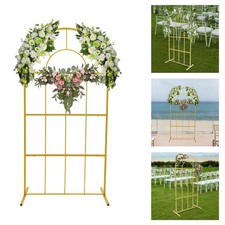 Gold Metal Arch Stand for Weddings, Parties, and Events - Easy to Assemble