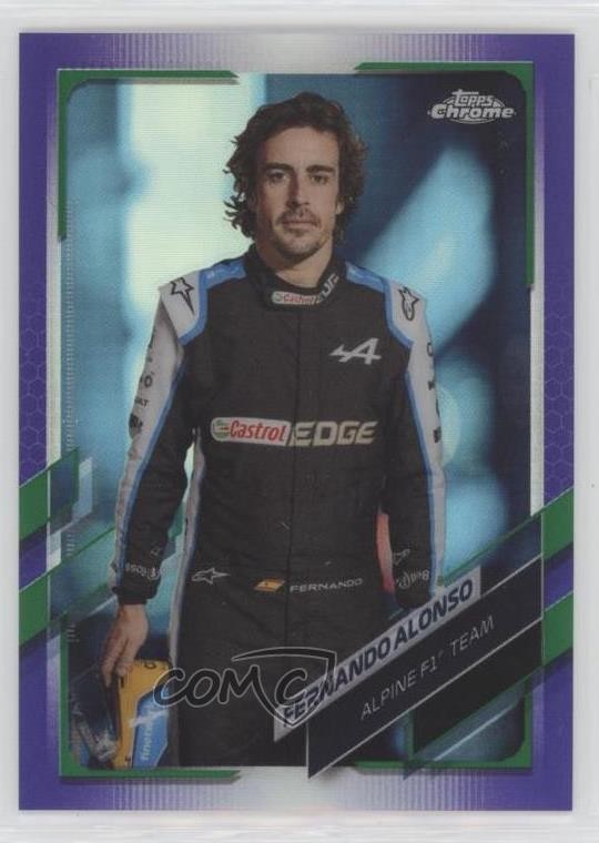 2021 Chrome Formula 1 F1 Racers Purple & Green Refractor Fernando Alonso #9 vv7