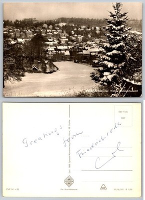 Friedrichroda Thüringer Wald Germany Winter Snow Real Photo Postcard 1969