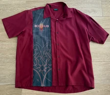 Diablo III 3 Blizzard Employee Bowling Shirt Red & Black Men's 4XL - Collectable