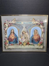 Sacred Hearts Framed "Room Blessing" Prayer Framed Print Catholic Christian