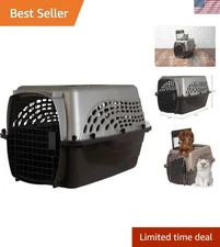 Versatile Pearl Tan Pet Carrier - Top & Front Loading, Ideal for Small Pets