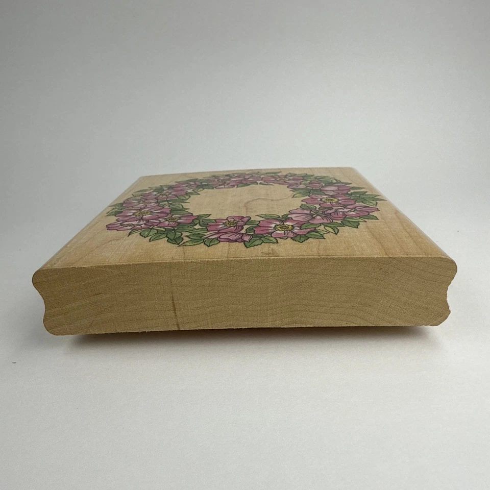 Резиновый штамп Summer Wreath Flowers Flowers Rubber Stampede дерево 4,25 дюйма x 4,5 дюйма США - Изображение 4 из 4
