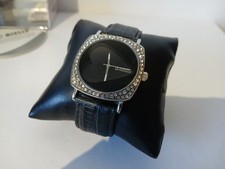 Morgan Ladies black dial and strap wrist watch in box