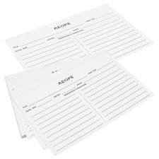 50Pcs Reusable Recipe Cards White Paper Double Sided for Weddings Bridal Showers