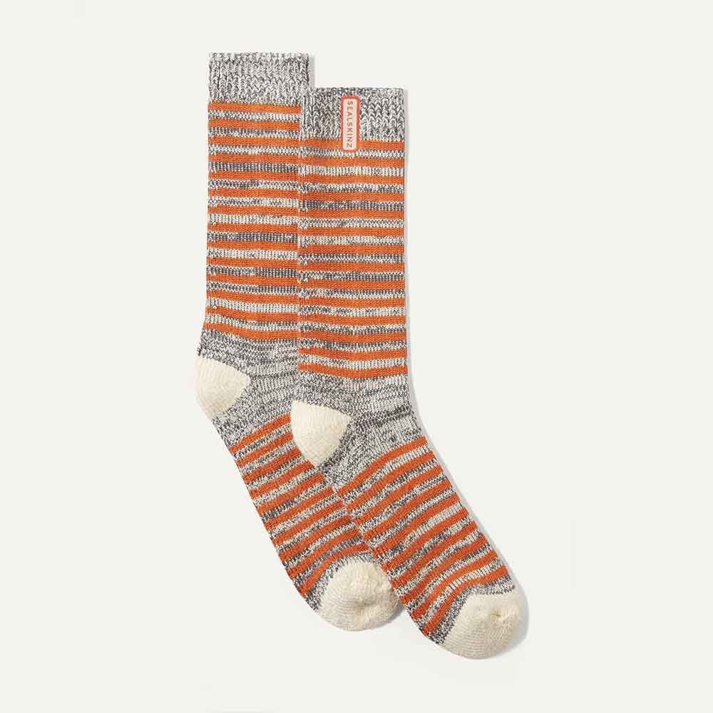 SealSkinz Attleborough Bambus mittellange leichte gestreifte Socken - orange 9190₽