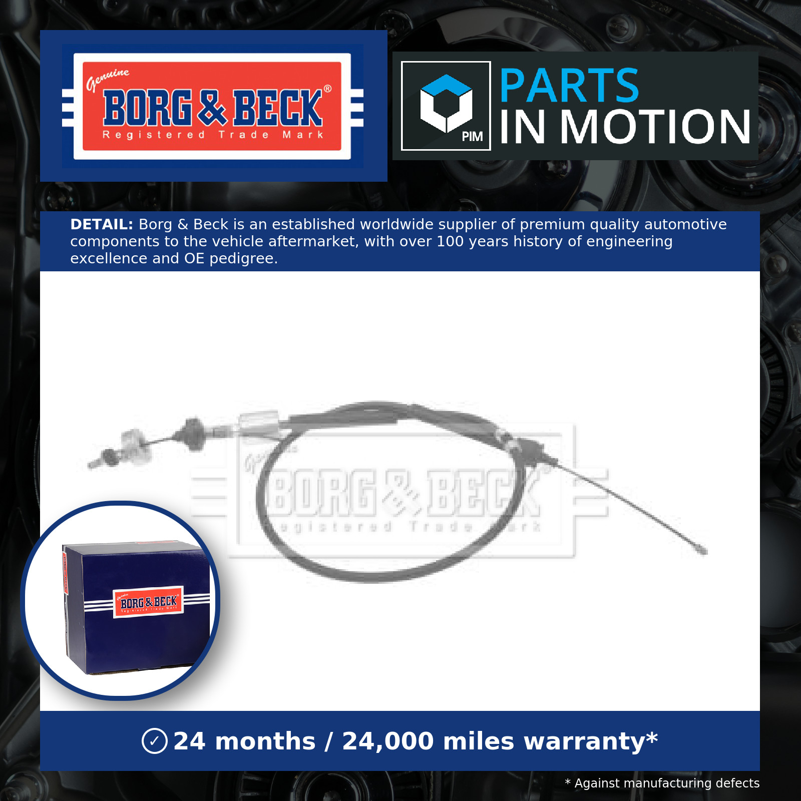 Clutch Cable BKC1452 Borg & Beck 7700417049 Genuine Top Quality Guaranteed New