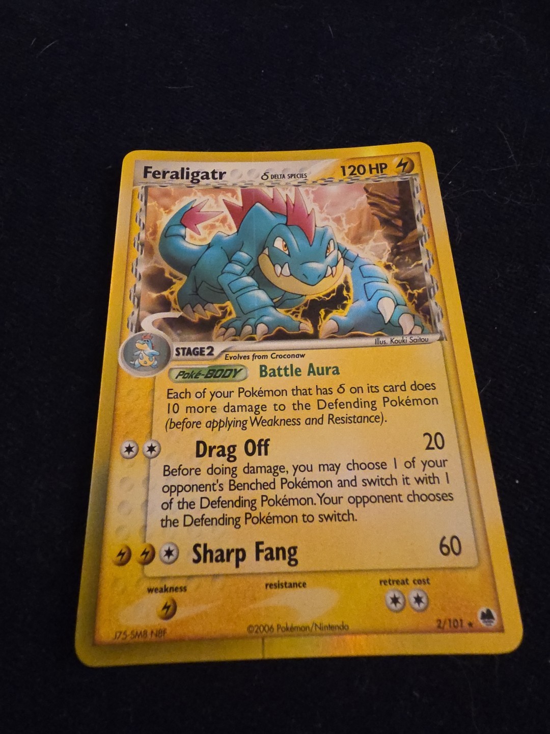 Feraligatr Delta Species Holo Card 2/101 Dragon Frontiers Near Mint Pokemon TCG