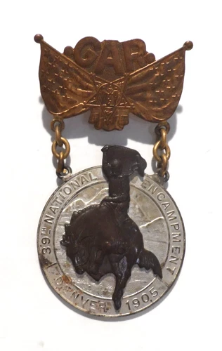 GREAT Unusual 1905 Denver 39th National Encampment GAR "Bucking Bronco" Medal!!!