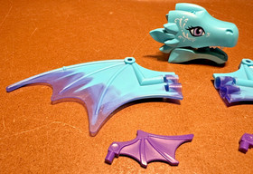 Lego Elves Water Dragon Adventure Head & Wing Parts 2016 Set 41172 Blue Purple