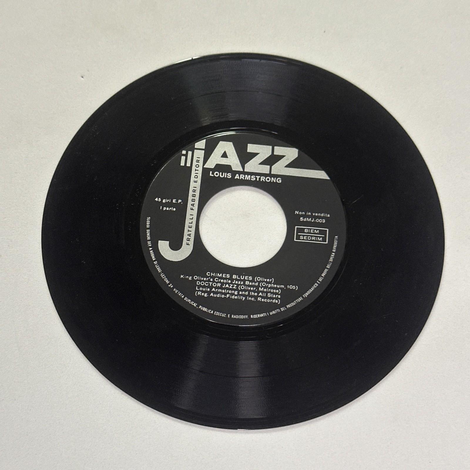 Disco 45 giri di Louis Armstrong - Il Jazz