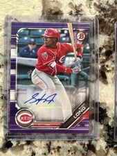 2019 BOWMAN PURPLE AUTO CARD 225/250 CINCINNATI REDS SHED LONG #PA-SL