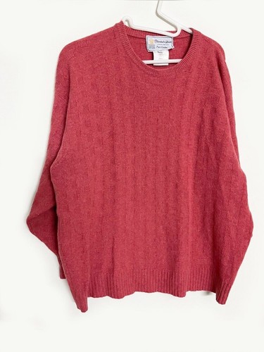 ☆Mens Turnbull & Asser Pure Cashmere Bamboo knit Crewneck Sweater Rose Medium - Picture 3 of 5