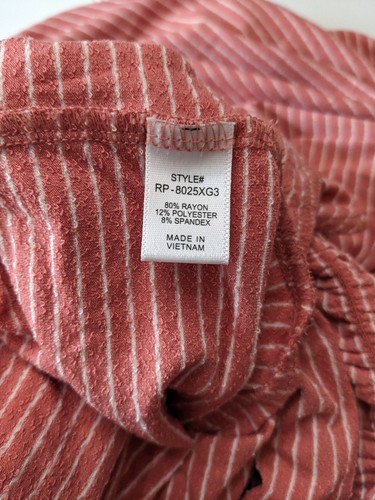 Zenana Overall breites Bein gesmocktes Top gestreift Asche Rose Größe 3X - Bild 8 von 8