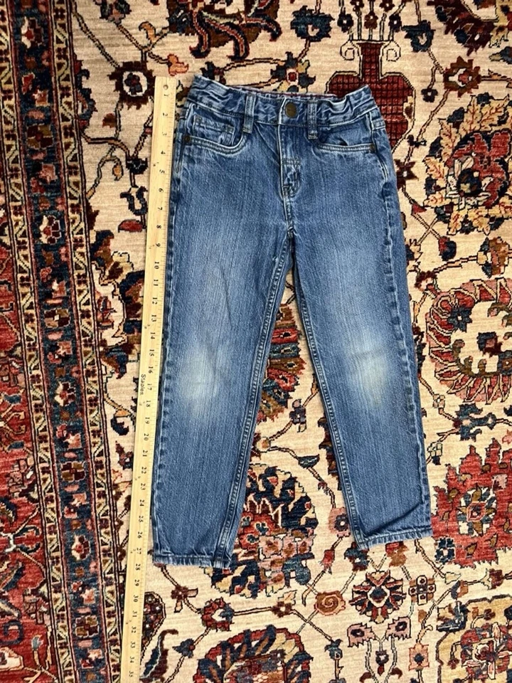 Pantalones de mezclilla de algodón azul Hanna Andersson para niños pequeños talla 6-7 Foto 2 de 4