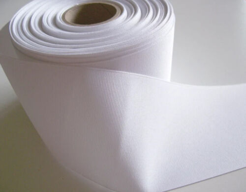 Offray White Grosgrain Ribbon 3 inches wide x 10 yards, Wide White Ribbon, Bn 17
