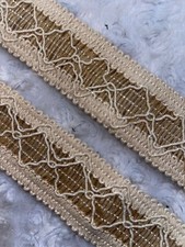 5 yards Natural White Woven Jute Burlap Twine Rope Braid Ribbon Trim 1.5" wide