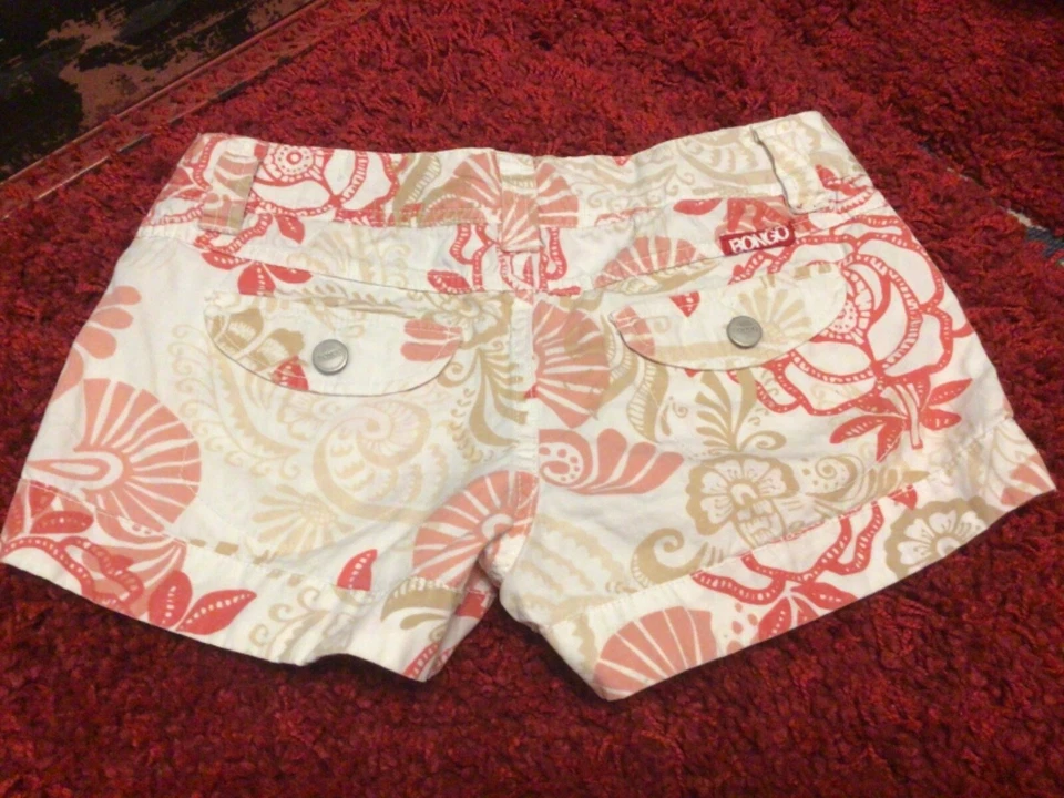 BONGO Floral Paisley Shorts Red Brown Size 3 - Image 2 of 4