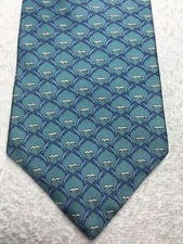 GEOFFREY BEENE MENS TIE AQUA BLUE WITH BLUE DOLPHINS 4 X 58 