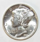 1941 Mercury Dime CHOICE BU FULL SPLIT BANDS (B69)