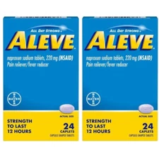 Aleve Relief / Fever Reducer Naproxen Sodium Caplets 24 Count 2-Pack